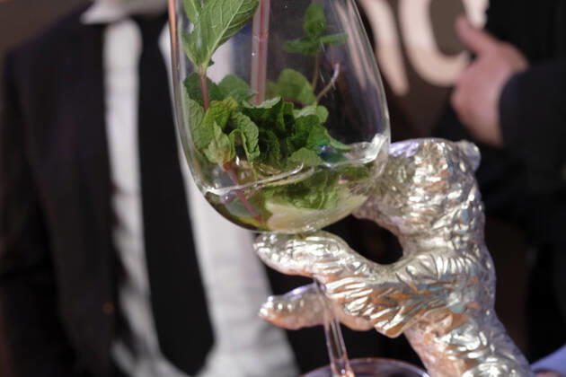 Silver Bear with cocktail glass at RadioEins Berlinale Nighttalk with the Berlinale award winners from the XXLounge in the Cinemaxx on the occasion of the 70 Berlin International Film Festival 70 Berlin International Film Festival
