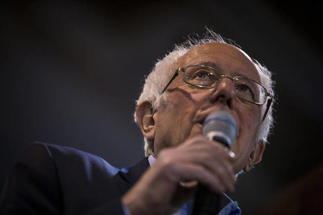 February 29, 2020, Virginia Beach, Virginia, USA: BERNIE SANDERS speaks at a campaign rally inside the Jane P. Batten Student Center building of Virginia Wesleyan College ahead of the Super Tuesday vote on Tuesday, March 3, 2020. Sanders spoke about veteran healthcare, foreign policy, criminal justice reform, universal healthcare, and current president Trump. Virginia Beach USA - ZUMAc214 20200229_sha_c214_233 Copyright: xJohnxC.xClarkx