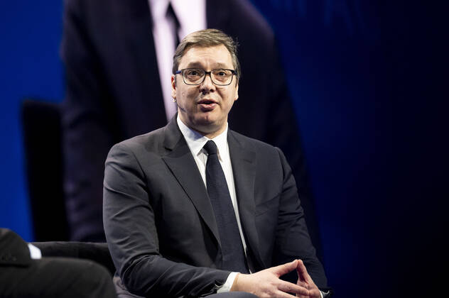 March 1, 2020, Washington, DC, United States: March 1, 2020 - Washington, DC, United States: ALEKSANDAR VUCIC, President of Serbia, speaking at the American Israel Public Affairs Committee Policy Conference. Washington United States - ZUMAb161 20200301_zap_b161_003 Copyright: xMichaelxBrochsteinx