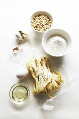 Fresh Pasta Making Ingredients Still Life Dallas, TX, United States CR_RORO200318-323566-01