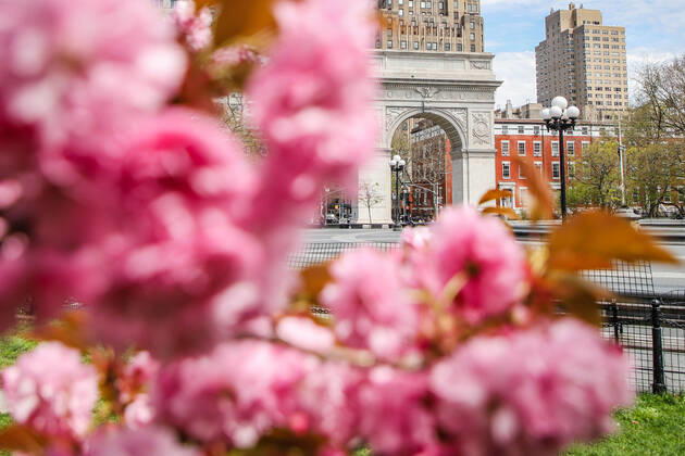 April 14, 2020, New York, NEW YORK, EUA: Movement in Washington Square Park in the spring of New York during the Coronavirus COVID-19 pandemic in the United States. New York USA - ZUMAc233 20200414_zsp_c233_079 Copyright: xVanessaxCarvalhox