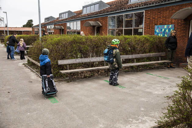 Stengaard School in Gladsaxe Municipality receives first pupils after reopening, Wednesday, April 15, 2020, Denmark,  Copyright: ÓlafurxSteinarxRyexGestsson ÓlafurxSteinarxGestssonx COP103 spdk20200415-084347-L
