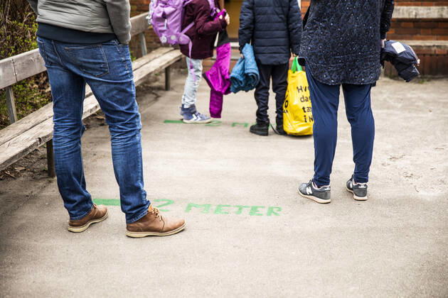 Stengaard School in Gladsaxe Municipality receives first pupils after reopening, Wednesday, April 15, 2020, Denmark, Copyright: ÓlafurxSteinarxRyexGestsson ÓlafurxSteinarxGestssonx COP103 spdk20200415-084426-L