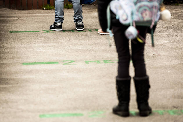 Stengaard School in Gladsaxe Municipality receives first pupils after reopening, Wednesday, April 15, 2020, Denmark,  Copyright: ÓlafurxSteinarxRyexGestsson ÓlafurxSteinarxGestssonx COP103 spdk20200415-084448-L