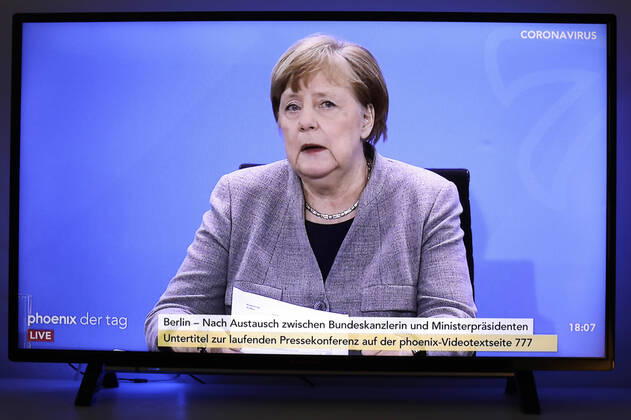 Angela Merkel, Bundeskanzlerin, CDU, PK zu moeglichen Corona-Lockerungen, DEU, Berlin, 15.04.2020