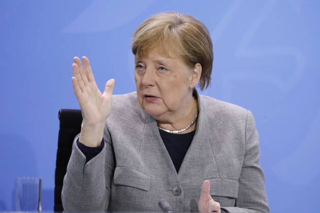 Chancellor Angela Merkel, Germany, Berlin, Federal Chancellery, Press conference by Chancellor Merkel following the meeting with the heads of government of the Länder in connection with the coronavirus , 15 04 2020