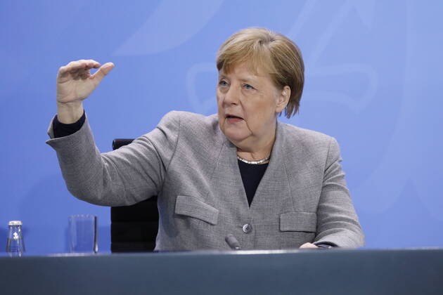 Chancellor Angela Merkel, Germany, Berlin, Federal Chancellery, Press conference by Chancellor Merkel following the meeting with the heads of government of the Länder in connection with the coronavirus , 15 04 2020