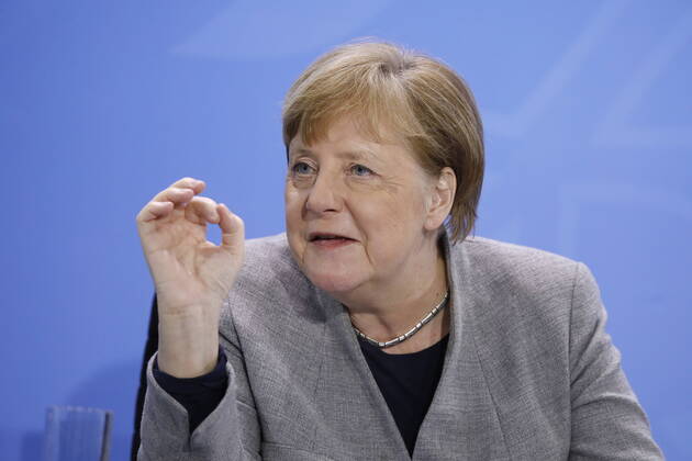 Chancellor Angela Merkel, Germany, Berlin, Federal Chancellery, Press conference by Chancellor Merkel following the meeting with the heads of government of the Länder in connection with the coronavirus , 15 04 2020