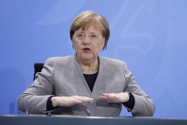 Chancellor Angela Merkel, Germany, Berlin, Federal Chancellery, Press conference by Chancellor Merkel following the meeting with the heads of government of the Länder in connection with the coronavirus , 15 04 2020
