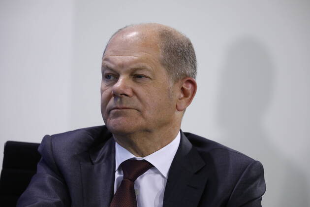 Olaf Scholz, Vice Chancellor and Minister of Finance of the Federal Republic of Germany, Germany, Berlin, Federal Chancellery, Press conference by Chancellor Merkel following the discussion with the heads of government of the Länder in connection with the coronavirus , 15 04 2020