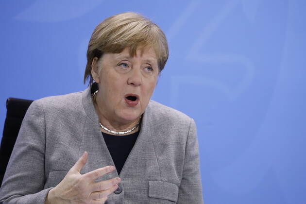 Chancellor Angela Merkel, Germany, Berlin, Federal Chancellery, Press conference by Chancellor Merkel following the meeting with the heads of government of the Länder in connection with the coronavirus , 15 04 2020