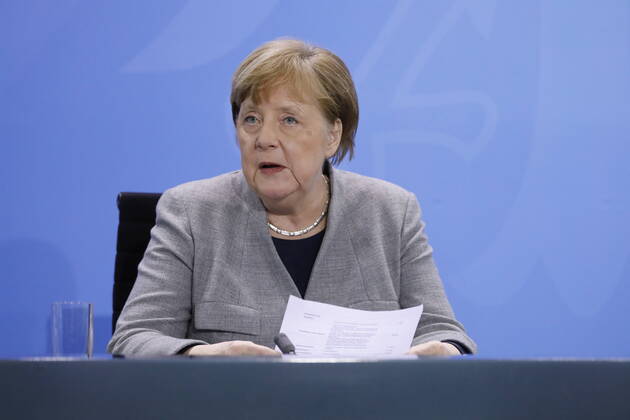 Chancellor Angela Merkel, Germany, Berlin, Federal Chancellery, Press conference by Chancellor Merkel following the meeting with the heads of government of the Länder in connection with the coronavirus , 15 04 2020