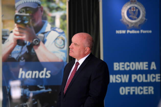 RUBY PRINCESS INVESTIGATION POLICE PRESSER, NSW Police Minister David Elliot addresses media during a press conference at NSW Police Headquarters at Parramatta, Sydney, Friday, April 17, 2020. ( NO ARCHIVING, EDITORIAL USE ONLY, NO USE IN BOOKS WITHOUT CONSENT SYDNEY NSW AUSTRALIA  Copyright: xDANxHIMBRECHTSx 20200417001463885014