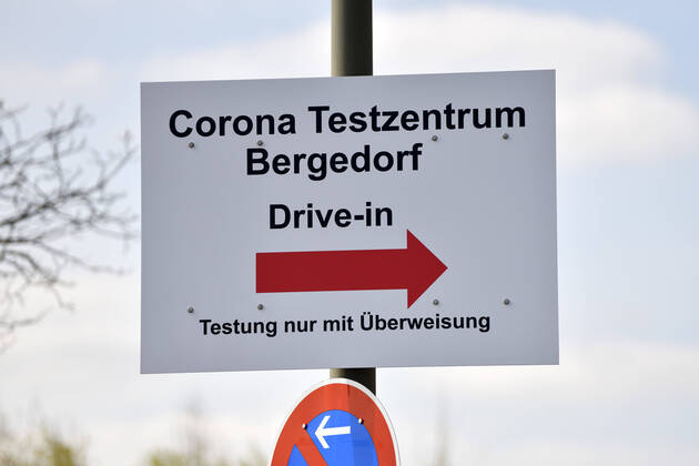 Guide to the Corona Test Centre Bergedorf in Hamburg, Germany, Europe ** NUR FUER REDAKTIONELLE ZWECKE ** EDITORIAL USE ONLY **