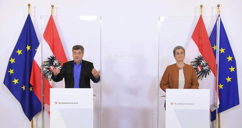 Vienna AUT, Acute Developments on Corona Disease in Austria 17 04 2020, Federal Chancellery, Vienna, AUT, Acute Developments on Corona Disease in Austria, press conference on current ev Copyright: xPool Eibner-Pressefotox EP_str