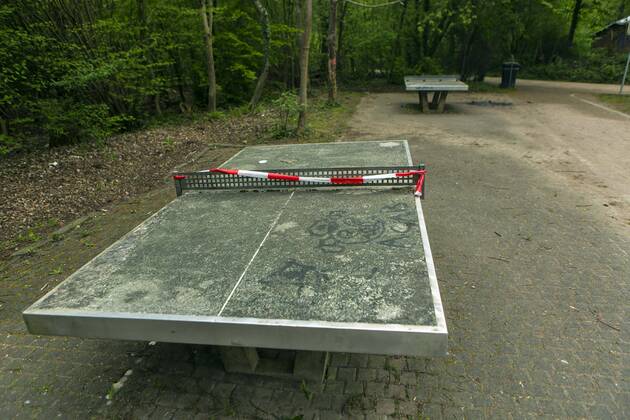 A playground in Cologne Dellbrück NRW Blocked playground due to contact ban because of the corona virus with flutterband