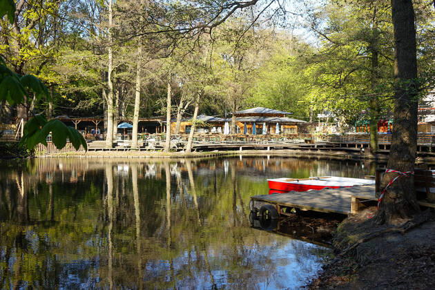 20 04 2020,Berlin,Germany,GER,the city at the time of the corona pandemic CafÃ at the Neuer See in the Großer Tiergarten