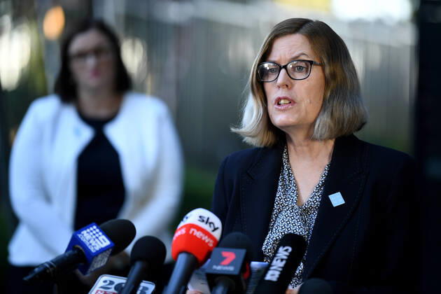 GLADYS BEREJIKLIAN CORONAVIRUS PRESSER, NSW Chief Health Officer Dr Kerry Chant speaks to the media during a press conference in Sydney, Tuesday, April 21, 2020. ( NO ARCHIVING, EDITORIAL USE ONLY, NO USE IN BOOKS WITHOUT CONSENT SYDNEY NSW AUSTRALIA  Copyright: xJOELxCARRETTx 20200421001464492489