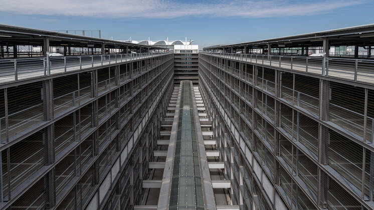 Effects Corona Munich Airport In the picture Parking garage P20 empty Exit refers Level 11 Background Roof MAC Munich Airport Center Munich Airport Munich Bavaria Germany Copyright: Passion2Press MarkusxFischerx