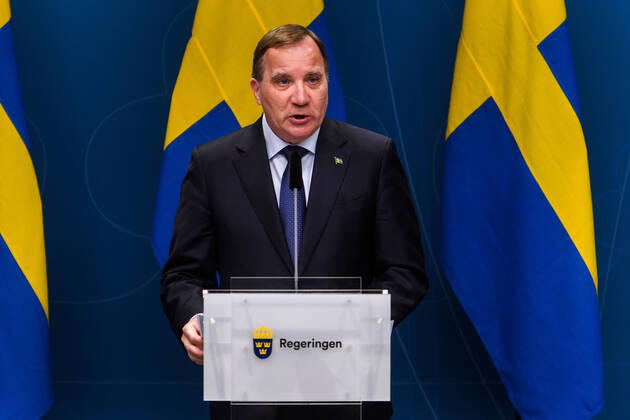 200422 Stefan Löfven, Prime Minister of Sweden, during a press conference with the government of Sweden regarding the coronavirus, Covid 19, on April 22, 2020 in Stockholm Photo Maxim ThorÃ BILDBYRAN kod MT bbeng press conference government policy corona virus coronaviruset covid 19 press conference public events coronavirus,  Copyright: MAXIMxTHORE 0047207682st