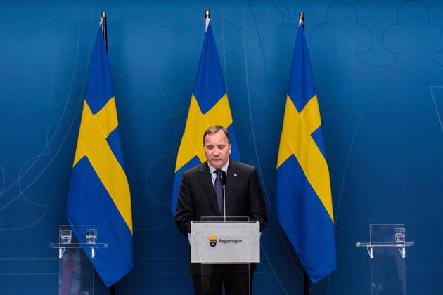 200422 Stefan Löfven, Prime Minister of Sweden, during a press conference with the government of Sweden regarding the coronavirus, Covid 19, on April 22, 2020 in Stockholm Photo Maxim ThorÃ BILDBYRAN kod MT bbeng press conference government policy corona virus coronaviruset covid 19 press conference public events coronavirus,  Copyright: MAXIMxTHORE 0047207699st