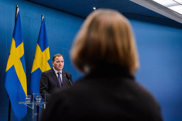 200422 Stefan Löfven, Prime Minister of Sweden, during a press conference with the government of Sweden regarding the coronavirus, Covid 19, on April 22, 2020 in Stockholm Photo Maxim ThorÃ BILDBYRAN kod MT bbeng press conference government policy corona virus coronaviruset covid 19 press conference public events coronavirus,  Copyright: MAXIMxTHORE 0047207702st