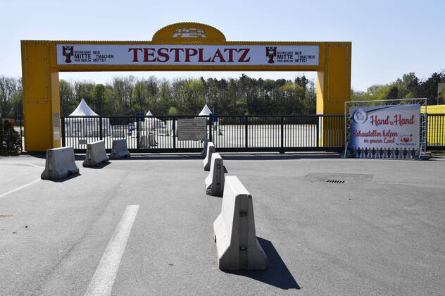 The central fairground at Kurt Schumacher Damm 207 becomes the first corona test station in Berlin Berlin, 23 04 2020 Foto:xF.xKernx xFuturexImage