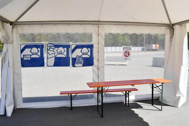 The central fairground at Kurt Schumacher Damm 207 becomes the first corona test station in Berlin Berlin, 23 04 2020 Foto:xF.xKernx xFuturexImage