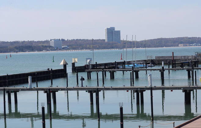 Empty boat harbour in Niendorf Niendorf