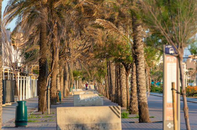 20200423 Corona Lock down in Mallorca PALMA DE MALLORCA, SPAIN APRIL 23 2020 empty street at the Playa de Palma at Corona Lock down in Mallorca on April 23, 2020 in Palma de Mallorca, Palma de Mallorca Baleares Spain