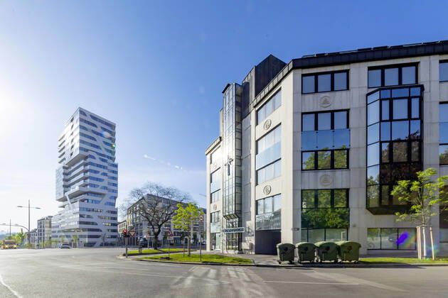 DEU, Germany, Baden Württemberg, Stuttgart, 24 04 2020 Scientology, New domicile of the sect at Heilbronner Straße Left the building Cloud No 7