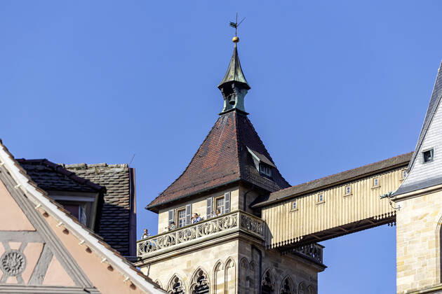 DEU, Germany, Baden Württemberg, Esslingen, 26 04 2020 The protestant town church St Dionys in Esslingen is a church from the Gothic period.