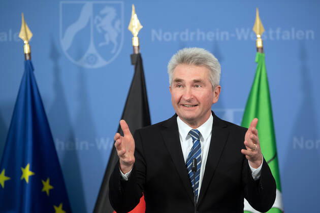 Andreas Pinkwart FDP , Minister of Economics of North Rhine-Westphalia, speaks at a press conference The state government reports on the current situation and the measures taken by the state government in the context of the Corona Pandemic xx