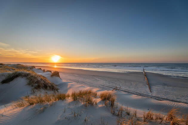 Norderney 15 APR 2020 Sunset in the dunes on the north beach of Norderney EAST FRIESLAND East Frisian Islands Copyright: JanisMEYER Priller&MAUG JMY00G382X