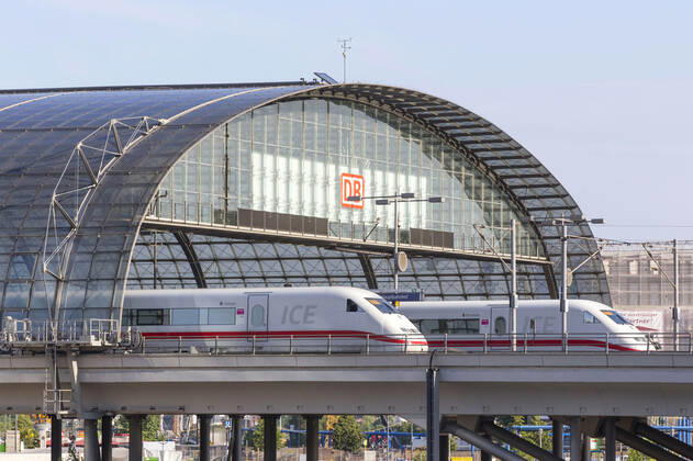 Berlin Hauptbahnhof Berlin, 03 07 14 ICE trains of the German Railways at Berlin Hauptbahnhof Berlin Germany