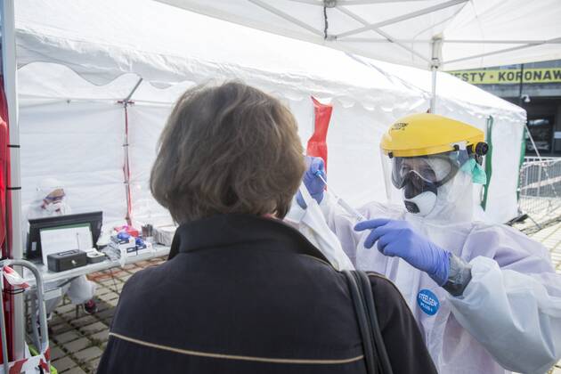 Drive & Go-Thru mobile tent for testing for the coronavirus as a part of the action Keep safe the Medics in Wroclaw Drive & Go-Thru mobile tent for testing for the coronavirus as a part of the action Keep safe the Medics provide free of charge tests for medics on May 12, 2020 in Wroclaw, Poland. There is also a possibility of making commercial tests for all those who want to get tested EN_01428357_0002