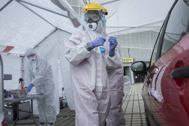 Drive & Go-Thru mobile tent for testing for the coronavirus as a part of the action Keep safe the Medics in Wroclaw Drive & Go-Thru mobile tent for testing for the coronavirus as a part of the action Keep safe the Medics provide free of charge tests for medics on May 12, 2020 in Wroclaw, Poland. There is also a possibility of making commercial tests for all those who want to get tested EN_01428357_0032