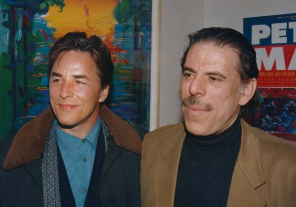 Don Johnson, Peter Max, 1993. Photo By John Barrett PHOTOlink Everett Collection (Don Johnson Peter Max4831) For usage credit please use; Photo by John Barrett-PHOTOlink.net PUBLICATIONXNOTxINxCANxCHNxFRAxITAxJPNxNORxPOLxRUSxESPxUKxUSA Copyright: xPHOTOlink CourtesyxEverettxCollectionx ASCA007 F4054