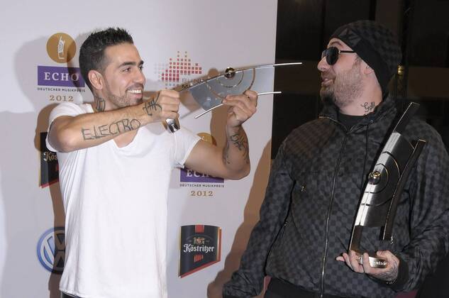 105 Sido, Bushido at the Echo Awards 2012 at Messe Berlin on 22 03 12, Red Carpet, Berlin Germany, Germany Copyright: xBriganiArt Sarix 00273189_00273189