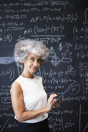 lecturer,scientist,blackboard mmq-v95,model released, Symbolfoto
