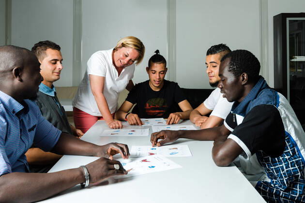 integration,teaching,migration,refugees qcf-frn,model released, Symbolfoto