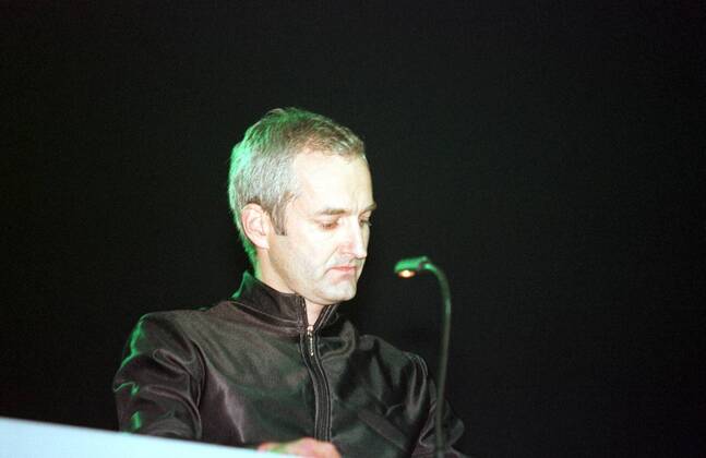 60 Concert 98 Kraftwerk in Roskilde, electronic music, key, keyboard, electropop, festival in Denmark, open air, Ralf Hütter and Florian Schneider are still from the original line-up of the group, from Germany, we dont know who is who, Copyright: xPOP-EYE V.O.R.x 00014717_00014717