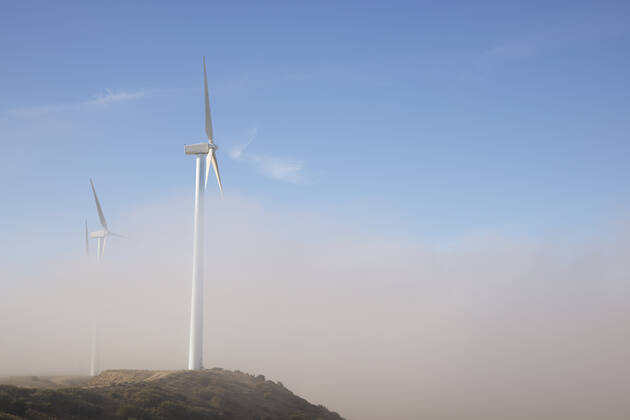 IMAGO Creative: 2022 Aussichten Wind turbines for sustainable electric energy production in Spain. Spain, Aragon, Pozuelo de Aragón CR_PESA200407-328597-01