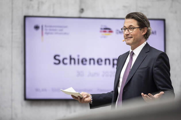 Andreas Scheuer, Federal Minister for Transport and Digital Infrastructure, recorded during the presentation and signing of the Rail Pact in Berlin, 30 06 2020 Berlin Germany Copyright: xFlorianxGaertner photothek.netx