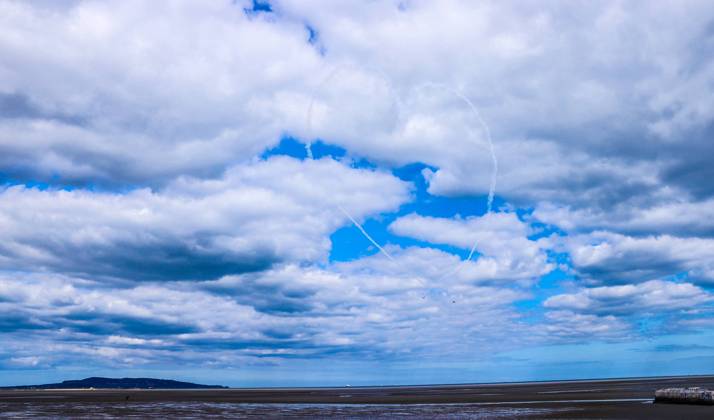 EDITORIAL USE ONLY Red Bull Matadors Aerobatic Display Over The East Coast of Ireland 2 7 2020 Pictured today at Sandymount, the Red Bull Matadors piloted by Paul Bonhomme & Steve Jones, took to the skies to perform a thrilling aerobatic display along the east coast of Ireland GivesYouWings The Red Bull Matadors 2 7 2020 Copyright: x INPHO BillyxSticklandx 0047500534st