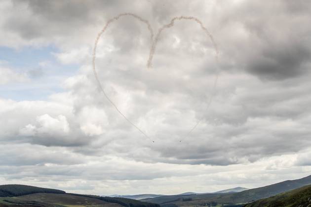 EDITORIAL USE ONLY Red Bull Matadors Aerobatic Display Over The East Coast of Ireland 2 7 2020 Pictured today at Lough Tay, the Red Bull Matadors piloted by Paul Bonhomme & Steve Jones, took to the skies to perform a thrilling aerobatic display along the east coast of Ireland GivesYouWings The Red Bull Matadors 2 7 2020 Copyright: x INPHO MorganxTreacyx 0047500535st
