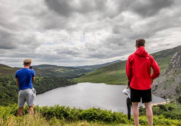 EDITORIAL USE ONLY Red Bull Matadors Aerobatic Display Over The East Coast of Ireland 2 7 2020 Pictured today at Lough Tay, the Red Bull Matadors piloted by Paul Bonhomme & Steve Jones, took to the skies to perform a thrilling aerobatic display along the east coast of Ireland GivesYouWings The Red Bull Matadors 2 7 2020 Copyright: x INPHO MorganxTreacyx 0047500545st