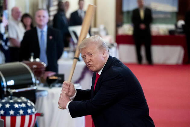 Washington, Donald Trump plays baseball at the Spirit of America… | IMAGO