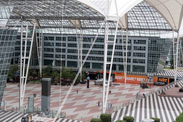 Effects Corona Munich Airport In the picture View into almost empty Munich Airport Business Center Munich Airport Munich Airport Bayer Germany Copyright: Passion2Press MarkusxFischerx