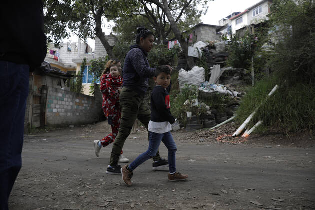 People walk past the house where there was a multi-femicide. The bodies of 4 girls and one woman lifeless with gun shot wounds were found in the El Gavillero neighbourhood in northeast of Mexico City on July 8th, 2020 in Nicolas Romero, Mexico Where: Nicolas Romero, Mexico When: 09 Jul 2020 Credit: Eyepix Cover Images **EDITORIAL USE ONLY** Copyright: xMarianaxBaex 40706324 EDITORIAL USE ONLY. NOT FOR USE BY NEWSPAPERS BASED IN THE UK.